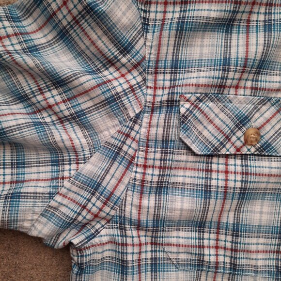 Duluth Trading Co Plaid Shirt Men's Size Large Lightweight Short Sleeves - Picture 5 of 8